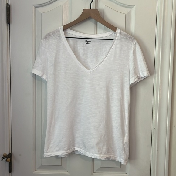 Madewell | 2023 Relaxed Classic 100% Cotton White V-Neck Tee Size Large - Picture 6 of 12
